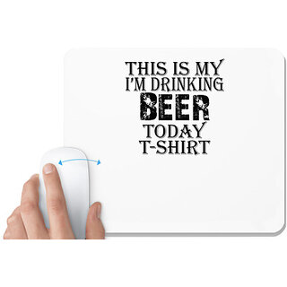                       UDNAG White Mousepad 'Beer | this my i'm drinking' for Computer / PC / Laptop [230 x 200 x 5mm]                                              