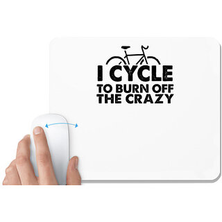                       UDNAG White Mousepad 'Cycle | cycle to burn off' for Computer / PC / Laptop [230 x 200 x 5mm]                                              