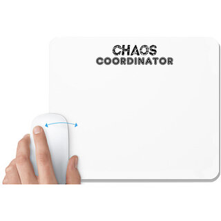                       UDNAG White Mousepad 'Coordinator | chaos coordinator' for Computer / PC / Laptop [230 x 200 x 5mm]                                              