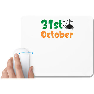                       UDNAG White Mousepad 'Halloween | 31st october' for Computer / PC / Laptop [230 x 200 x 5mm]                                              