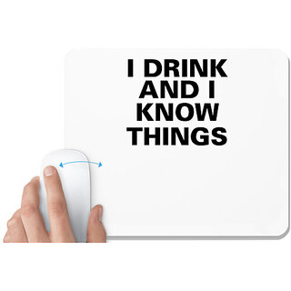                       UDNAG White Mousepad 'Beer | i drink and i' for Computer / PC / Laptop [230 x 200 x 5mm]                                              