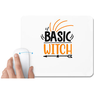                       UDNAG White Mousepad 'Halloween | basic witch' for Computer / PC / Laptop [230 x 200 x 5mm]                                              