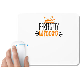                       UDNAG White Mousepad 'Halloween | perfectly wiked' for Computer / PC / Laptop [230 x 200 x 5mm]                                              