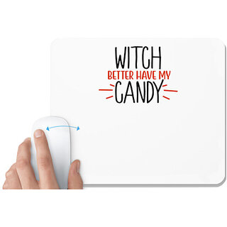                       UDNAG White Mousepad 'Halloween | witch' for Computer / PC / Laptop [230 x 200 x 5mm]                                              