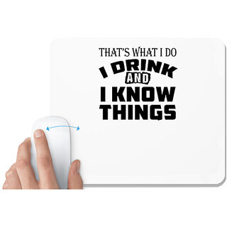                       UDNAG White Mousepad 'Beer | that's what i do i drink' for Computer / PC / Laptop [230 x 200 x 5mm]                                              