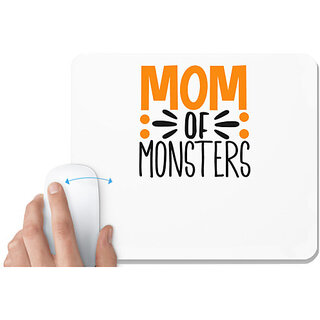                       UDNAG White Mousepad 'Halloween | mom' for Computer / PC / Laptop [230 x 200 x 5mm]                                              