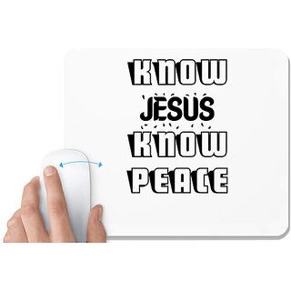                       UDNAG White Mousepad 'know peace' for Computer / PC / Laptop [230 x 200 x 5mm]                                              
