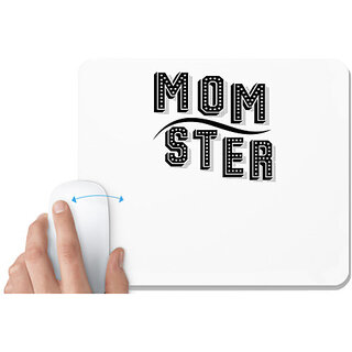                       UDNAG White Mousepad 'Monster | mom ster copy' for Computer / PC / Laptop [230 x 200 x 5mm]                                              