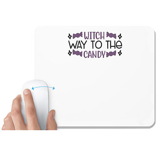                       UDNAG White Mousepad 'Halloween | Witch Way to the candy copy' for Computer / PC / Laptop [230 x 200 x 5mm]                                              