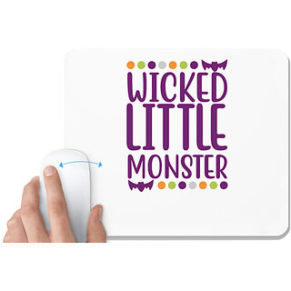                       UDNAG White Mousepad 'Halloween | Wicked Little Monste' for Computer / PC / Laptop [230 x 200 x 5mm]                                              