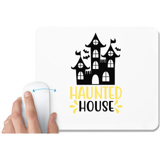                       UDNAG White Mousepad 'Halloween | Haunted House' for Computer / PC / Laptop [230 x 200 x 5mm]                                              