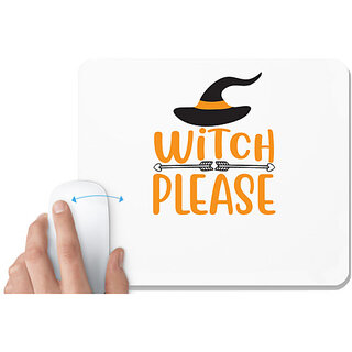                       UDNAG White Mousepad 'Halloween | Witch Please' for Computer / PC / Laptop [230 x 200 x 5mm]                                              