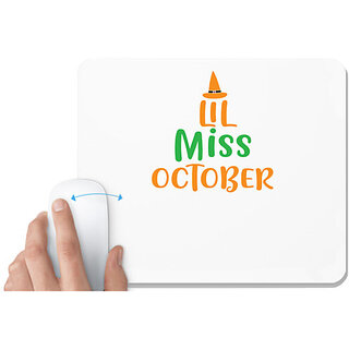                       UDNAG White Mousepad 'Halloween | Lil Miss October' for Computer / PC / Laptop [230 x 200 x 5mm]                                              