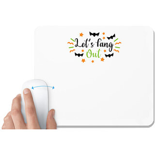                       UDNAG White Mousepad 'Halloween | Lets fang out' for Computer / PC / Laptop [230 x 200 x 5mm]                                              