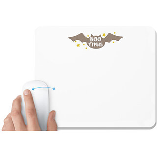                       UDNAG White Mousepad 'Halloween | Bootiful' for Computer / PC / Laptop [230 x 200 x 5mm]                                              
