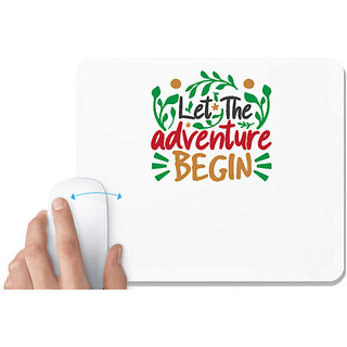                       UDNAG White Mousepad 'Christmas | let the adventure begin' for Computer / PC / Laptop [230 x 200 x 5mm]                                              