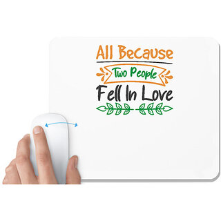                       UDNAG White Mousepad 'Christmas | all because two people fell in love' for Computer / PC / Laptop [230 x 200 x 5mm]                                              