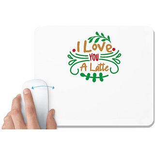                       UDNAG White Mousepad 'Christmas | i love you a latte' for Computer / PC / Laptop [230 x 200 x 5mm]                                              