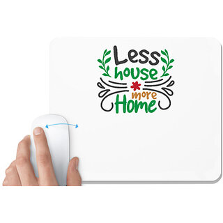                       UDNAG White Mousepad 'Christmas | less house more home' for Computer / PC / Laptop [230 x 200 x 5mm]                                              