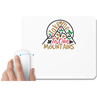                       UDNAG White Mousepad 'Christmas | take me to our mountains' for Computer / PC / Laptop [230 x 200 x 5mm]                                              