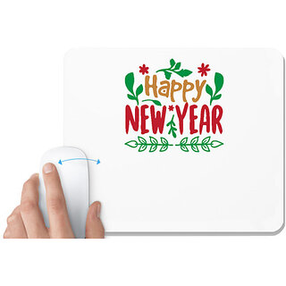                      UDNAG White Mousepad 'Christmas | happy new year copy' for Computer / PC / Laptop [230 x 200 x 5mm]                                              
