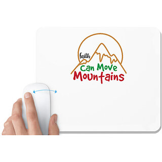                       UDNAG White Mousepad 'Christmas | faith can move mountains' for Computer / PC / Laptop [230 x 200 x 5mm]                                              