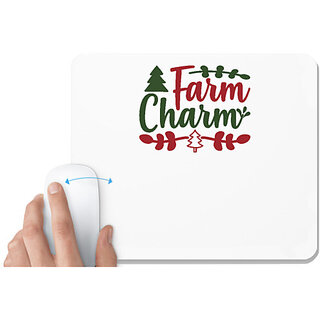                       UDNAG White Mousepad 'Christmas | farm charm' for Computer / PC / Laptop [230 x 200 x 5mm]                                              