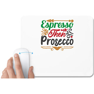                       UDNAG White Mousepad 'Christmas | espresso then prosecco' for Computer / PC / Laptop [230 x 200 x 5mm]                                              