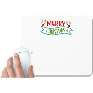                       UDNAG White Mousepad 'Christmas | merry christmasss1' for Computer / PC / Laptop [230 x 200 x 5mm]                                              
