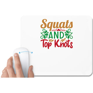                       UDNAG White Mousepad 'Christmas | squats and top knots' for Computer / PC / Laptop [230 x 200 x 5mm]                                              