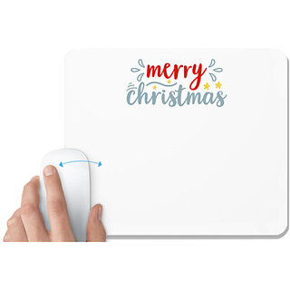                       UDNAG White Mousepad 'Christmas | merry christmasssss' for Computer / PC / Laptop [230 x 200 x 5mm]                                              