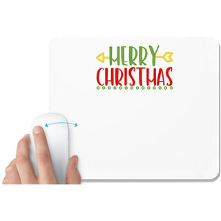                       UDNAG White Mousepad 'Christmas | merry christmasss' for Computer / PC / Laptop [230 x 200 x 5mm]                                              