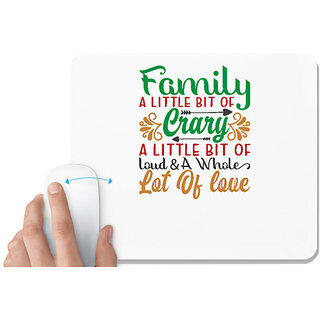                       UDNAG White Mousepad 'Christmas | family little bit of carry' for Computer / PC / Laptop [230 x 200 x 5mm]                                              