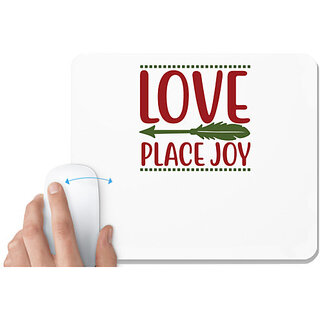                      UDNAG White Mousepad 'Christmas | love place joy' for Computer / PC / Laptop [230 x 200 x 5mm]                                              