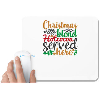                       UDNAG White Mousepad 'Christmas | christmas blend hotcocoa served here' for Computer / PC / Laptop [230 x 200 x 5mm]                                              