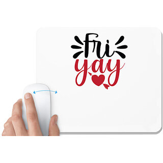                       UDNAG White Mousepad 'Christmas | fri yay' for Computer / PC / Laptop [230 x 200 x 5mm]                                              