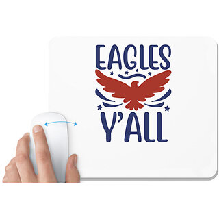                       UDNAG White Mousepad 'Christmas | Eagles y'all' for Computer / PC / Laptop [230 x 200 x 5mm]                                              