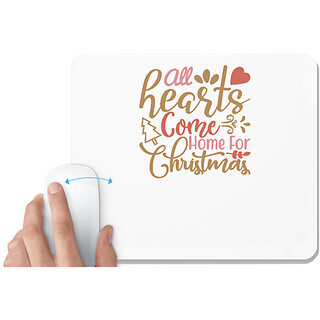                       UDNAG White Mousepad 'Christmas | all hearts come home for christmas' for Computer / PC / Laptop [230 x 200 x 5mm]                                              