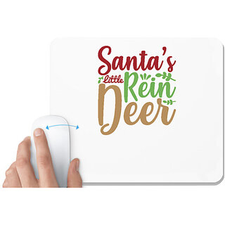                       UDNAG White Mousepad 'Christmas | santa little rein dreen' for Computer / PC / Laptop [230 x 200 x 5mm]                                              