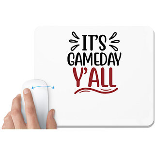                       UDNAG White Mousepad 'Game | it's gameday y'all' for Computer / PC / Laptop [230 x 200 x 5mm]                                              
