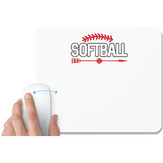                      UDNAG White Mousepad 'Softball | softball' for Computer / PC / Laptop [230 x 200 x 5mm]                                              