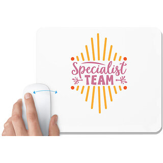                       UDNAG White Mousepad 'Team | Specialist team' for Computer / PC / Laptop [230 x 200 x 5mm]                                              