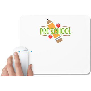                       UDNAG White Mousepad 'Student teacher | Pre School' for Computer / PC / Laptop [230 x 200 x 5mm]                                              
