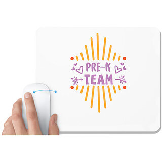                       UDNAG White Mousepad 'Student teacher | Pre-k team' for Computer / PC / Laptop [230 x 200 x 5mm]                                              