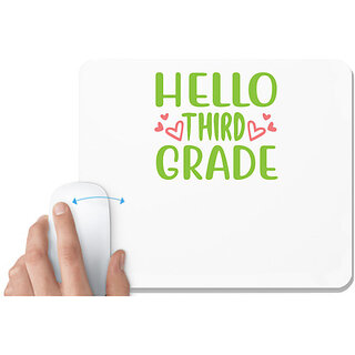                       UDNAG White Mousepad 'Student teacher | Hello third grade' for Computer / PC / Laptop [230 x 200 x 5mm]                                              