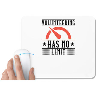                       UDNAG White Mousepad 'Volunteers | Volunteering Has No Limit' for Computer / PC / Laptop [230 x 200 x 5mm]                                              