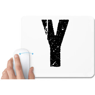                       UDNAG White Mousepad 'Alphabet | Y' for Computer / PC / Laptop [230 x 200 x 5mm]                                              