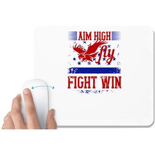                       UDNAG White Mousepad 'Airforce | Aim High. FlyFightWin' for Computer / PC / Laptop [230 x 200 x 5mm]                                              