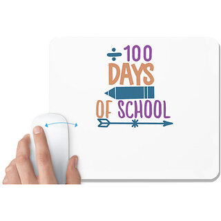                       UDNAG White Mousepad 'Student teacher | 100 days of schoolll' for Computer / PC / Laptop [230 x 200 x 5mm]                                              