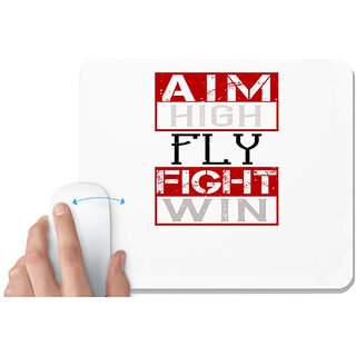                       UDNAG White Mousepad 'Airforce | Aim High' for Computer / PC / Laptop [230 x 200 x 5mm]                                              